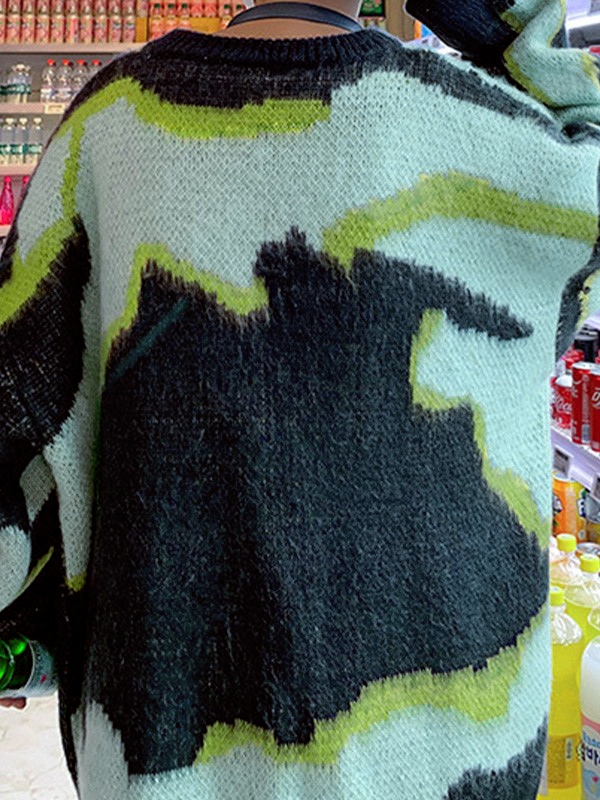 Men's Tie Dye Pullover Knit Sweater-4