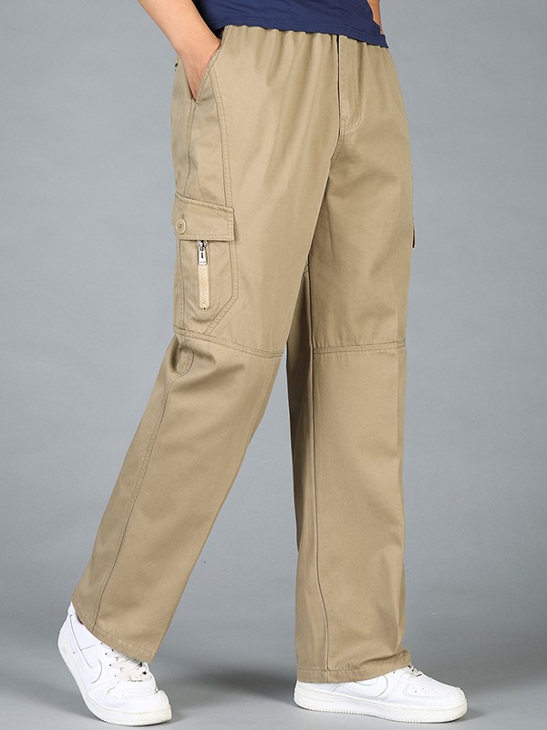 Men's Fleece Lined Casual Cargo Pants-2