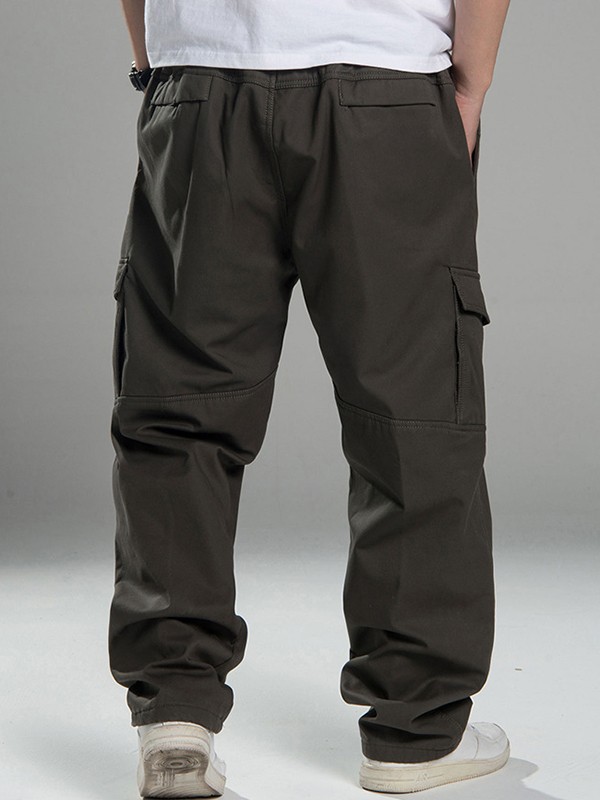 Men's Fleece Lined Casual Cargo Pants-2