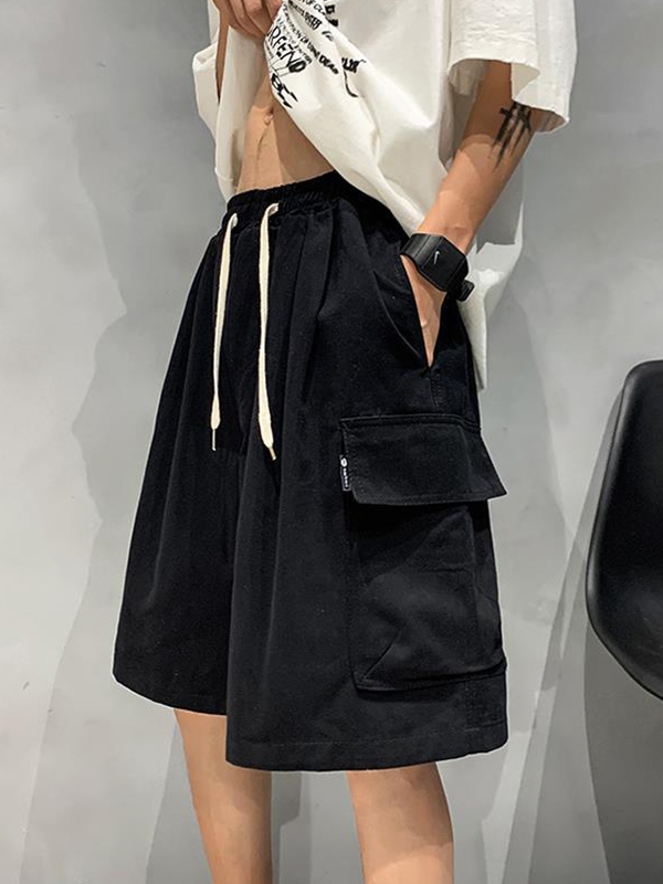 Men's Casual Loose Cargo Shorts-4