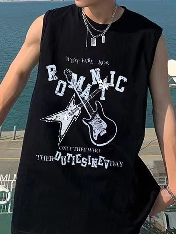 Men's Vintage Romantic Band Graphic Vest-3