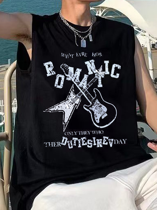 Men's Vintage Romantic Band Graphic Vest-4