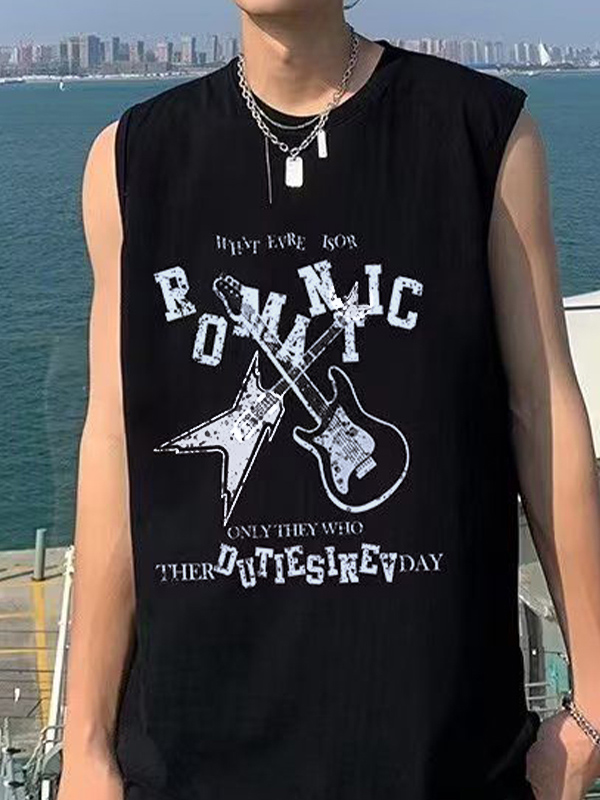 Men's Vintage Romantic Band Graphic Vest-2