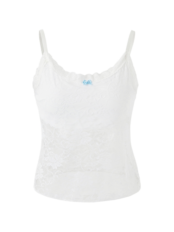 Lace See Through Cami Top-2