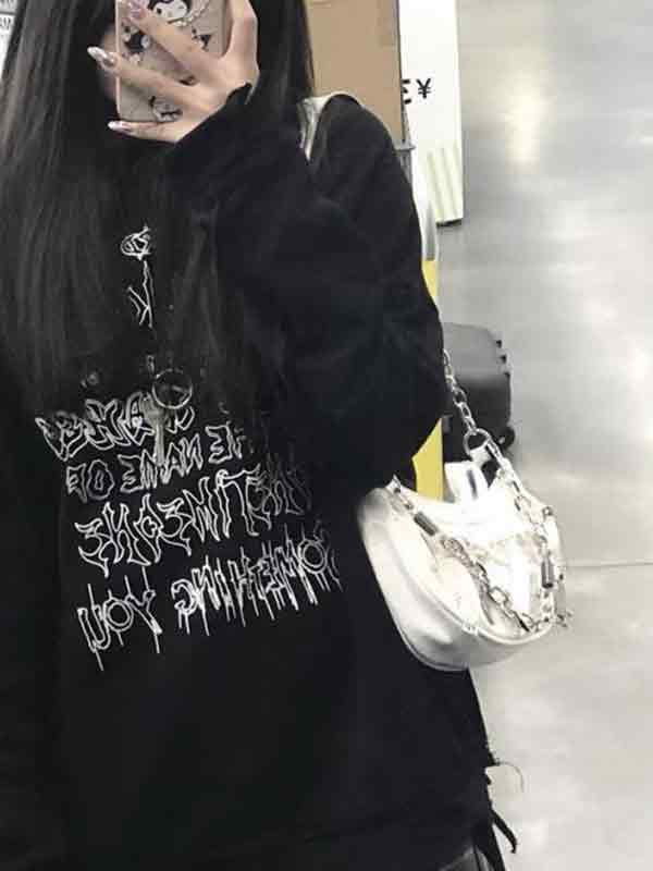 Y2K Metal Pendant Shoulder Bag-4