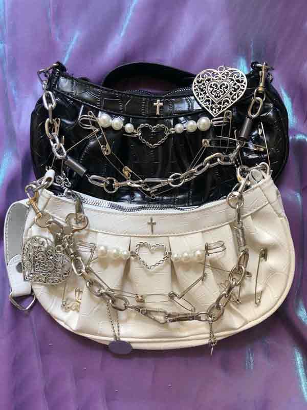 Y2K Metal Pendant Shoulder Bag-3