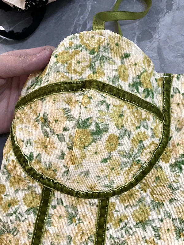 Short Disty Floral Print Corset Top-5