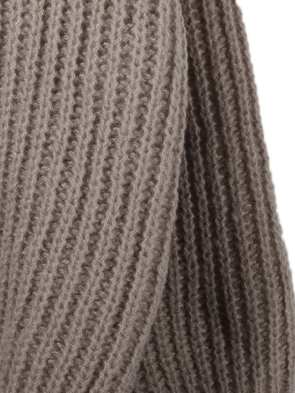 Solid Crew Neck Knit Sweater-3