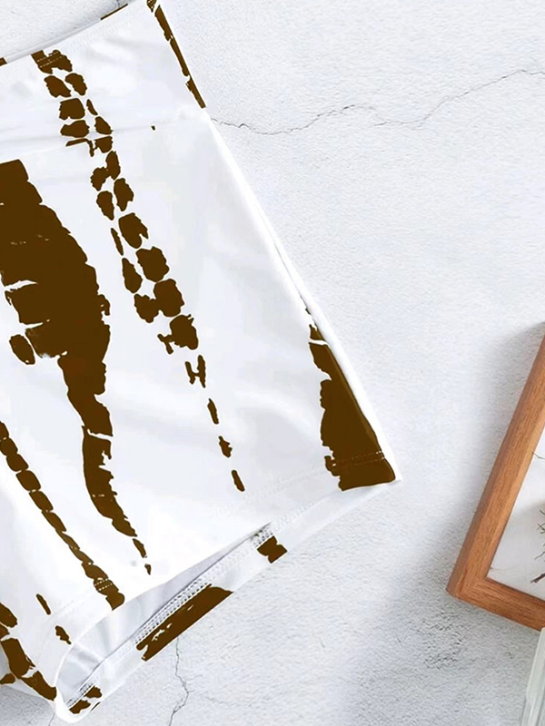 Irregular Print Tie Up Cami Top&Shorts Binikis-4