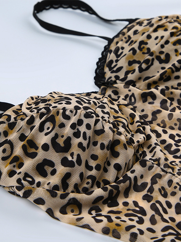 Leopard Print Bow Lace Splice Cami Top-5